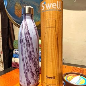 S'well lilywood/purple stainless steel water bottle